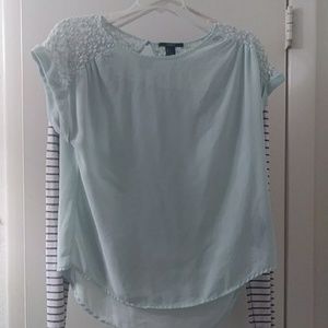Blue lace top